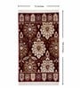 Burgundy & Cream Traditional Polyester 6 x 9 Feet Machine Made Carpet