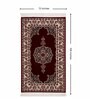 Burgundy & Cream Traditional Polyester 6 x 9 Feet Machine Made Carpet