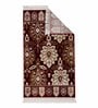 Burgundy & Cream Traditional Polyester 6 x 9 Feet Machine Made Carpet