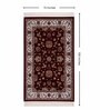 Burgundy & Cream Traditional Polyester 6 x 9 Feet Machine Made Carpet