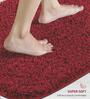 Burgundy Absorbent and Quick-Dry Polyester Bath Mats 30x45 cm