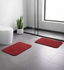Burgundy Absorbent and Quick-Dry Polyester Bath Mats 30x45 cm