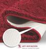 Burgundy Absorbent and Quick-Dry Polyester Bath Mats 30x45 cm