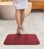 Burgundy Absorbent and Quick-Dry Polyester Bath Mats 38x58 cm