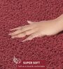 Burgundy Absorbent and Quick-Dry Polyester Bath Mats 38x58 cm