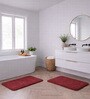 Burgundy Absorbent and Quick-Dry Polyester Bath Mats 38x58 cm