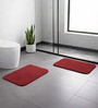 Burgundy Absorbent and Quick-Dry Polyester Bath Mats 40x60 cm