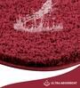 Burgundy Absorbent and Quick-Dry Polyester Bath Mats 40x60 cm