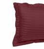 Burgundy Striped 210 TC 100% Cotton Single Bed Sized Bed Sheets With 1 Pillow Cover