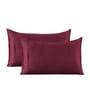 Burgundy Plain Solid 400 TC Cotton Satin Pillow Covers