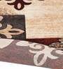 Burgundy Polypropylene Vintage Machine Made Round Carpet