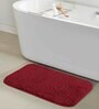 Burgundy Solid Polyester 28x20 Inches AntiSkid Bath Mat