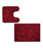 Burgundy Solid Cotton AntiSkid Bathmat & Contour Mat