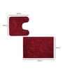Burgundy Solid Cotton AntiSkid Bathmat & Contour Mat