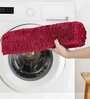 Burgundy Solid Cotton AntiSkid Bathmat