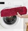 Burgundy Solid Cotton AntiSkid Bathmat