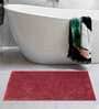 Burgundy Solid Cotton AntiSkid Bathmat