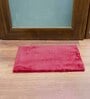 Burgundy Solid Faux Leather 16x24 Inches AntiSkid Bath Mat