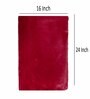 Burgundy Solid Faux Leather 16x24 Inches AntiSkid Bath Mat