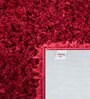 Burgundy Solid Faux Leather 20x30 Inches AntiSkid Bath Mat