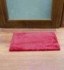 Burgundy Solid Faux Leather 20x30 Inches AntiSkid Bath Mat