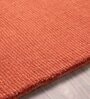 Coral Solid Wool 5 ft x 7 ft Hand Woven Carpet