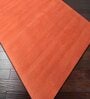 Coral Solid Wool 5 ft x 7 ft Hand Woven Carpet