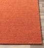 Coral Solid Wool 5 ft x 7 ft Hand Woven Carpet
