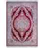Burgundy Traditional Polypropylene 5 ft x 7 ft Machine Made Carpet