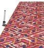 Burn Red Geometric Polyester 5 ft x 7 ft Machine Made Carpet
