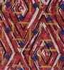 Burn Red Geometric Polyester 5 ft x 7 ft Machine Made Carpet