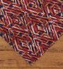 Burn Red Geometric Polyester 5 ft x 7 ft Machine Made Carpet