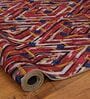 Burn Red Geometric Polyester 5 ft x 7 ft Machine Made Carpet