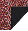 Burn Red Geometric Polyester 5 ft x 7 ft Machine Made Carpet
