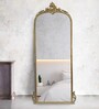 Burnished Gold Hand-casted Metal Victorian Arched Floor Mirror