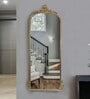 Burnished Gold Hand-casted Metal Victorian Arched Floor Mirror