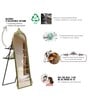 Burnished Gold Hand-casted Metal Victorian Arched Floor Mirror with Stand