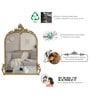 Burnished Gold Hand-casted Metal Victorian Arched Wall Mirror