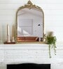 Burnished Gold Hand-casted Metal Victorian Arched Wall Mirror