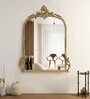 Burnished Gold Hand-casted Metal Victorian Arched Wall Mirror