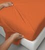 Burnt Orange Solid 400 TC Cotton King Sized Bedsheet with 2 Pillow Covers