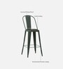 Burrows Metal Bar Stool In Grey Colour
