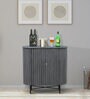 Burruss Solid Wood Bar Cabinet In Grey Finish