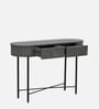 Burruss Solid Wood Console Table In Grey Finish