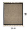 Black Burwan Cotton Jute Woven Strong 4X6 Ft Carpet With Fringe