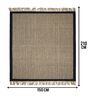 Black Burwan Cotton Jute Woven Strong 5X7 Ft Carpet With Fringe