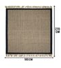 Black Burwan Cotton Jute Woven Strong 6X9 Ft Carpet With Fringe
