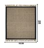 Black Burwan Cotton Jute Woven Strong 3X5 Ft Carpet With Fringe
