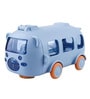 Bus Shape Plastic Kids Water Bottle with Wheels, Shoulder Strap & Flip Lid (500 ml, Multicolor)