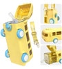 Bus Shape Plastic Kids Water Bottle with Wheels, Shoulder Strap & Flip Lid (500 ml, Multicolor)